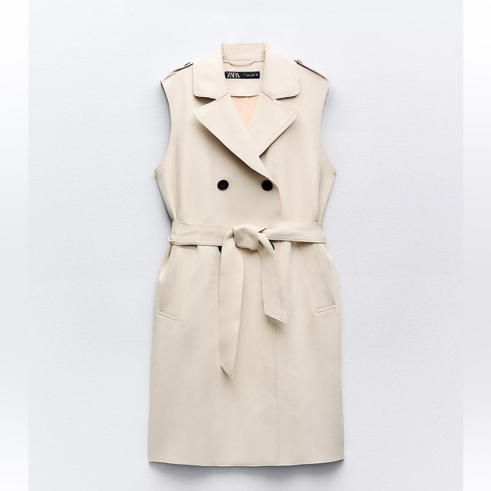 Zara Faux suede long vest